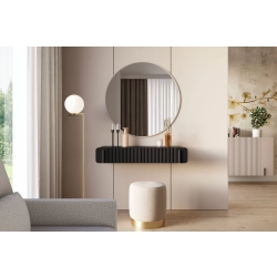 Toaletka Malmi 100 cm wisząca z szufladami - czarny mat / czarny